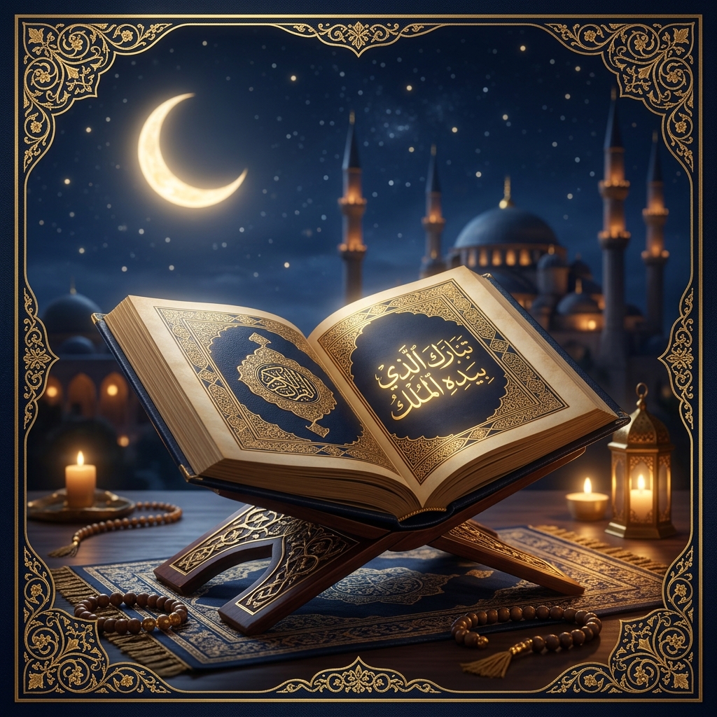 سورة الملك — المنجية من عذاب القبر • تَبَارَكَ الَّذِي بِيَدِهِ الْمُلْكُ وَهُوَ عَلَىٰ كُلِّ شَيْءٍ قَدِيرٌ • صدقة جارية لنور شريف طرباي • المنصورة