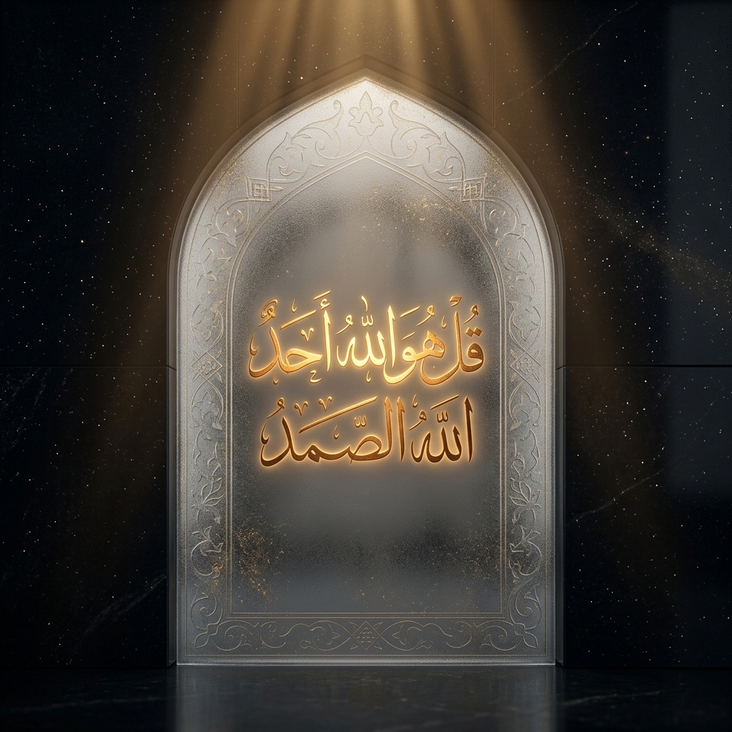 سورة الإخلاص — صفة الرَّحْمَٰن • قُلْ هُوَ اللَّهُ أَحَدٌ • اللَّهُ الصَّمَدُ — تعدل ثلث القرآن • صدقة جارية لنور شريف طرباي • المنصورة