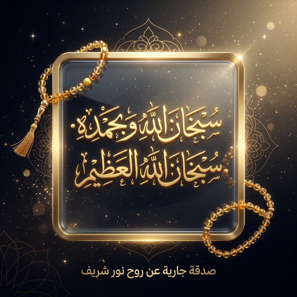 تسبيح وذكر — كلمتان خفيفتان • سُبْحَانَ اللَّهِ وَبِحَمْدِهِ • سُبْحَانَ اللَّهِ الْعَظِيمِ • صدقة جارية لنور شريف طرباي • المنصورة