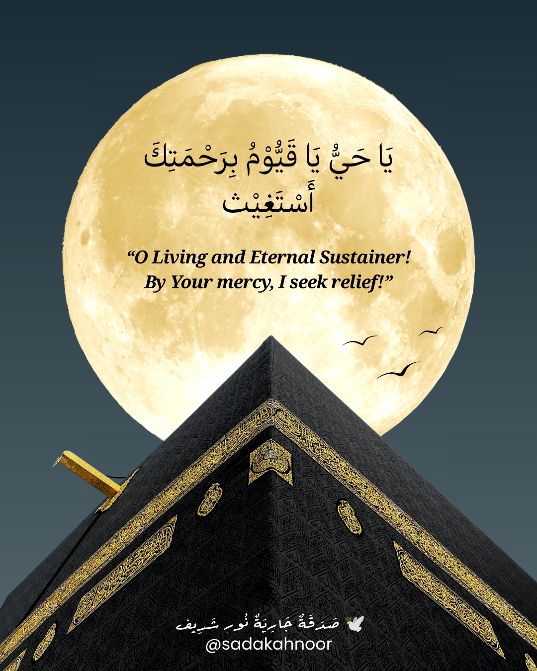 الكعبة المشرفة وبدر الدجى — يا حي يا قيوم • اللَّهُمَّ اغْفِرْ لَهَا وَأَنِرْ ظُلْمَةَ قَبْرِهَا بِنُورِ وَجْهِكَ الَّذِي أَشْرَقَتْ لَهُ الظُّلُمَاتُ • دعاء لروح نور شريف طرباي • المنصورة